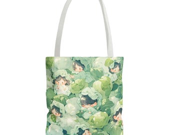 Kawaii Cabbage Tote Bag: Anime Style Reusable Shopping Bag