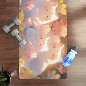 Kawaii Anime Cats Yoga Mat: Non-Slip Exercise & Meditation