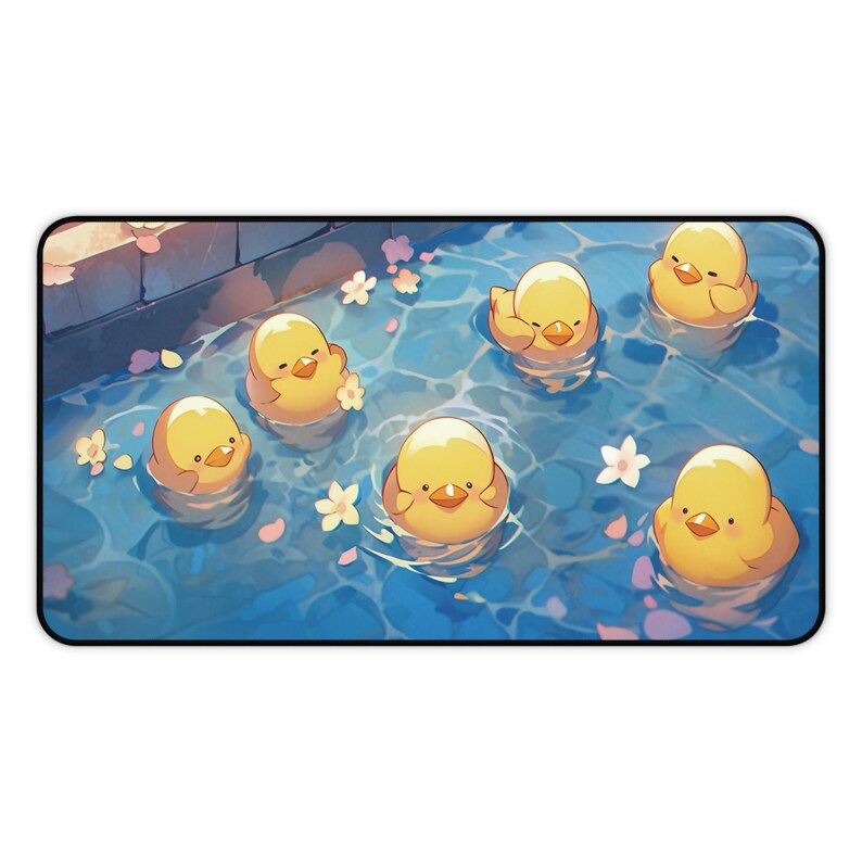 Kawaii Schreibtischmatte, Niedliches Entchen Design, Schreibtisch Accessoires, Gaming Maus Pad, Gummi Schreibtischmatte, Schreibtisch Dekor, Tier Liebhaber Geschenk Bild 4