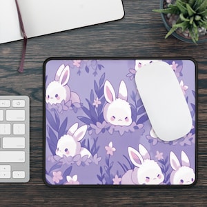 Aesthetic Mouse Pad, Kawaii Gaming Mouse Pad, Cute Bunny Desk Pad, Kawaii Desk Decor, Cute Desk Accessories, Cute Animal Desktop Decor