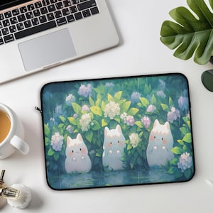 Cute Cat Laptop Sleeve, Kawaii Cats Laptop Ipad Bag, Feline Kawaii Tech Tablet Pouch, Cute Cat Lover Gifts, Kawaii Laptop Sleeve