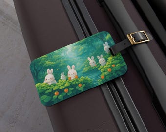 Bagagelabel konijn, reisaccessoire konijn schattig bos, kawaii bagage-ID, uniek kofferlabel, avontuur konijn avontuur