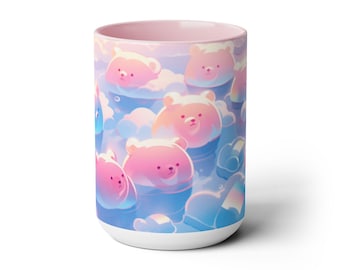 Kawaii Bear Coffee Mug: Pastel Pink Anime Cup