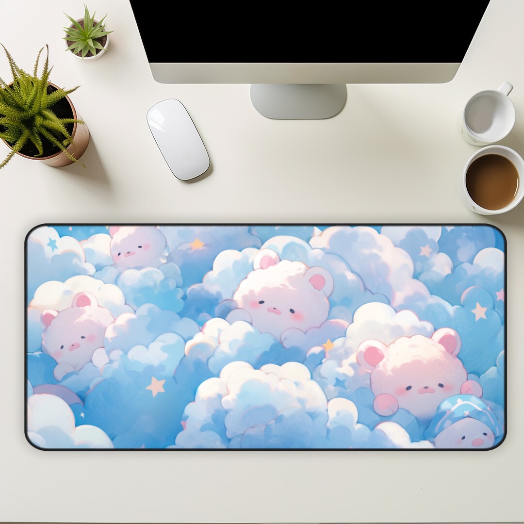 Kawaii Pastel Desk Mat, Cartoon Animal Mouse Pad, Anime Desk Mat Cute ...