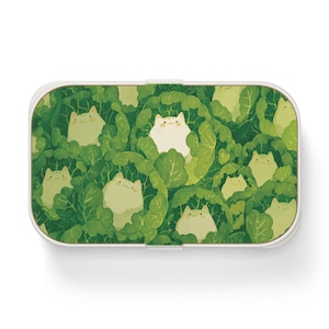 Bento Lunch Box, Cute Cat Bento Box, Japanese Lunch Container, Kawaii Lunchbox, Lunch Set for Kids, Cabbage Design, Food Container