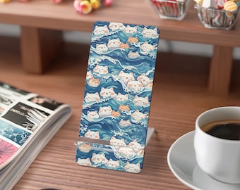 Kawaii Anime Phone Stand, Kawaii Cats Phone Holder Stand, Cute Kawaii Desk Decor, Cute Tech Accessories, Cell Phone Stand Holder Gifts