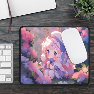 Cute Cartoon Anime Girl Mouse Pad, Kawaii Gaming Mouse Pad, Aesthetic Mouse Pad, Cute Desk Pad, Kawaii Desk Decor, Kawaii Mouse Mat