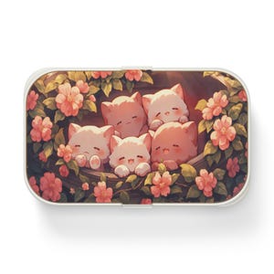 Bento Lunch Box, Cute Cat Design, Kawaii Kitty Container, Cute Food Storage, Back to School Supplies, Kids Lunchbox