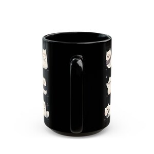 Cute Cat Mug 15oz, Cute Kawaii Cat Black Mug, Cute Cat Pattern Mug, Cat Mug, Cute Desk Decor, Kawaii Cat Mug Gifts, Kawaii Office Decor image 7