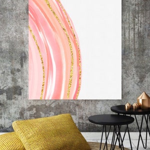 Marbled Pink wall art digital download print Breathe motivation quote Decor