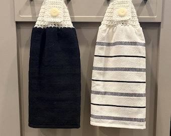 Set of (2)  KitchenAid Brand -  Cotton Hanging Crochet Top Hand Towels