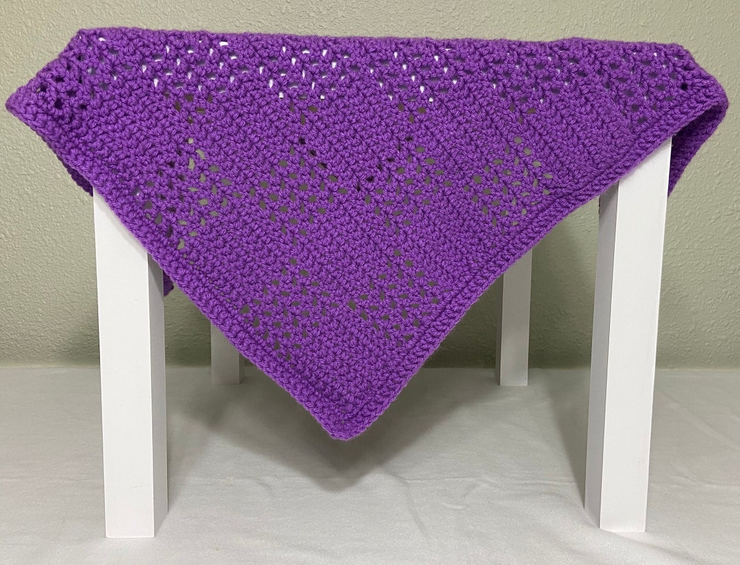 Handmade Crochet Baby Blanket perfectly Purple Etsy