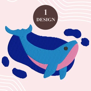 Whale Machine Embroidery | Machine Embroidery Designs | Multiple Sizes | Ocean Stitch File | Animal Embroidery | Minimalist Design