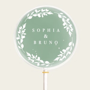 Gastgeschenk Hochzeit, personalisierbar, Lolli, Olivenkranz, Geschenke zur Hochzeit, handmade candy, personalized candy, wedding favor,
