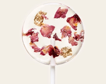 Flower lollipop gold leaf guest gift wedding decoration floral lollipop botanical gift for wedding guest handmade gift money gift wedding