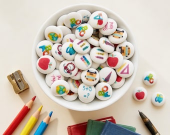Chocolate lentils for the first day of school | Printed chocolate lentils with a school cone and school motifs | Back-to-school party favor | Sweets for starting school
