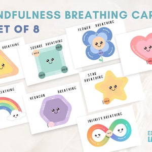 Mindful Breathing Activities for Kids: Techniques for Calming Anxiety with Breathing Cards, Finger Tracing, Calming Corners Posters.