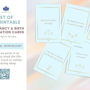 Incroyables affirmations de grossesse et de naissance. 37 cartes d'affirmation de naissance imprimables. Téléchargement numérique. Citations de naissance positives parfaites.