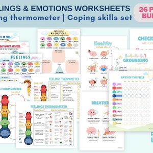 Ensemble de coins apaisants, autorégulation, capacités d'adaptation pour les enfants, apprentissage socio-émotionnel, ressources psychologiques, techniques de pleine conscience.