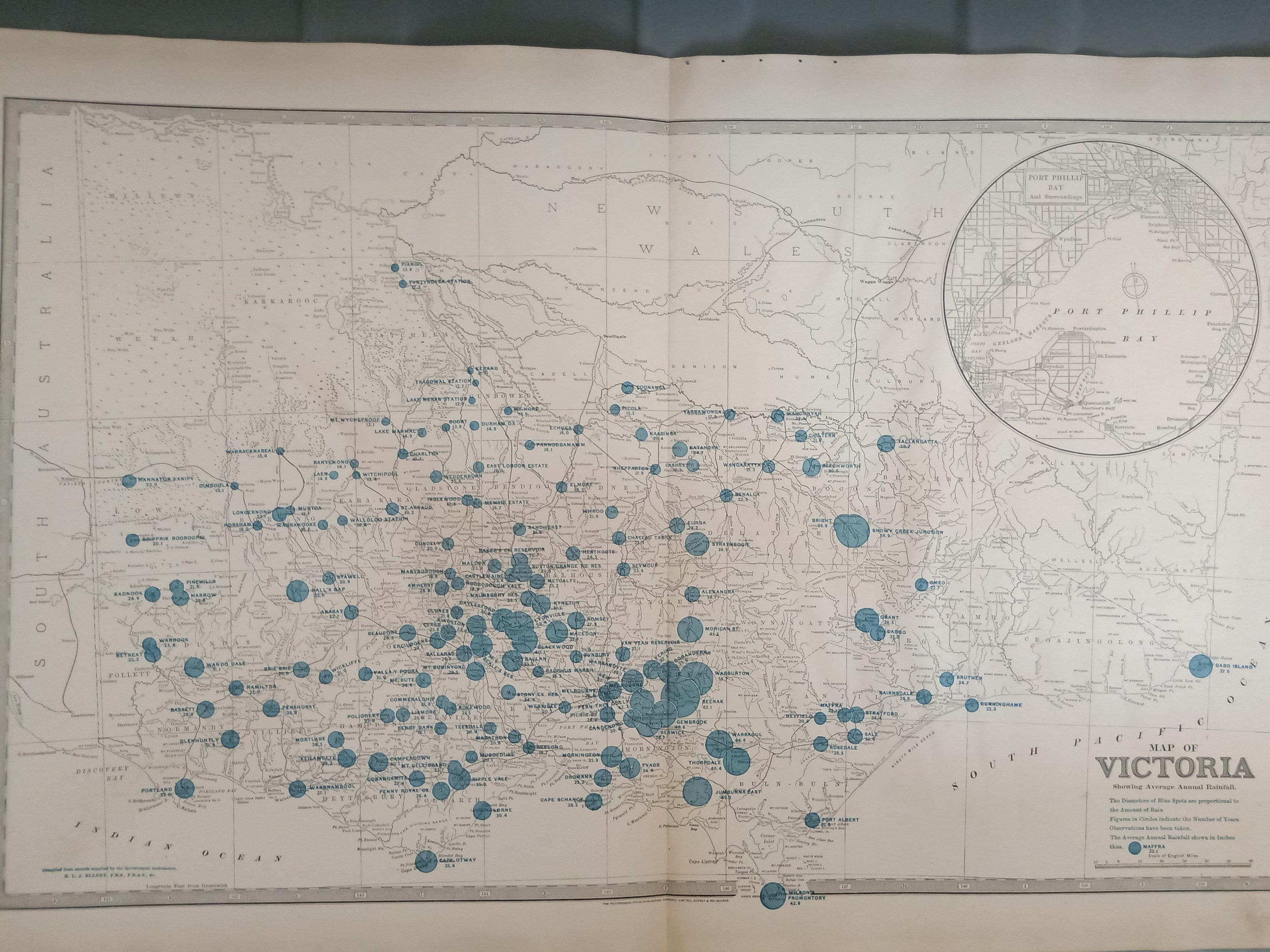 Map of Victoria Showing the Average Annual Rainfall - Etsy Australia
