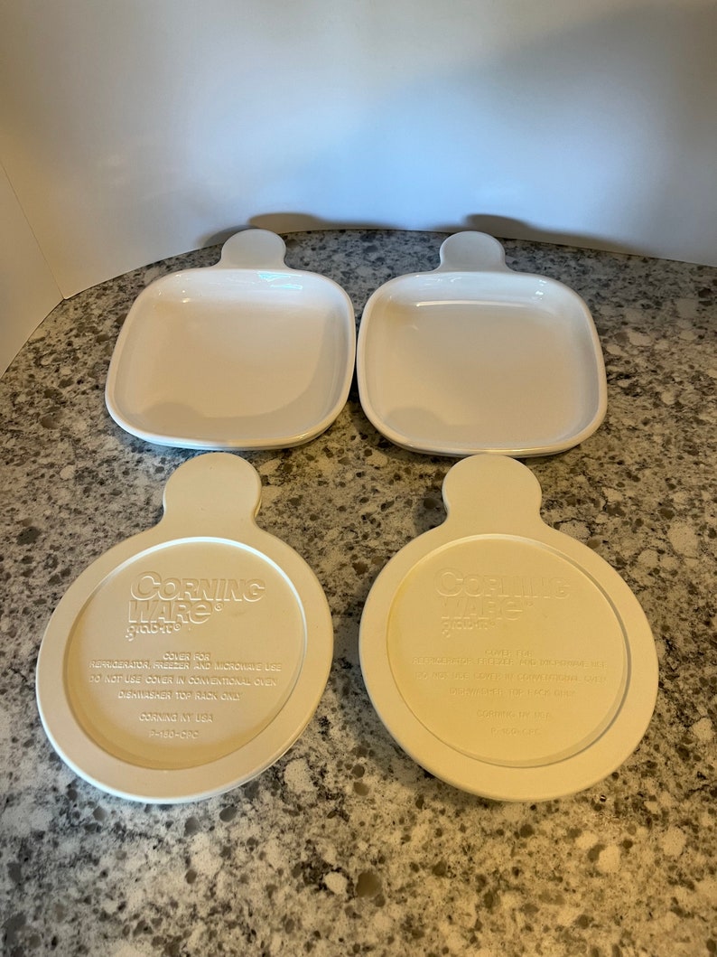 Corning Ware Sandwich Plates and Grab Its With Plastic Lids Etsy