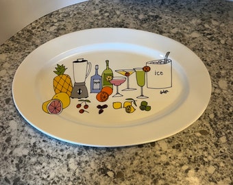 Oval Platter Margarita signed by Ursula Dodge