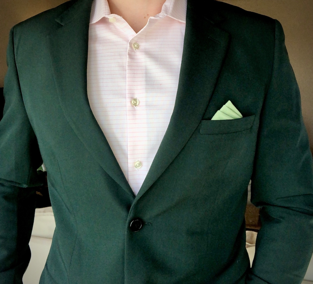 Sage Green Pocket Square Video Tutorial Included Affordable, Groomsmen