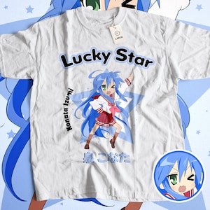 Unisex Lucky Star Galaxy T-Shirt - Manga Charm, Anime Sparkle, Konata Style, Kagami Fashion, Tsukasa Trend, Miyuki Appeal, Otaku Chic