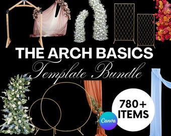 PAQUETE de maquetas visuales de Arch Basics / Paquete de plantillas de Arch Basics / Plantillas de diseño para bodas / Plantillas de maquetas para decoración de bodas / Diseños de Canva