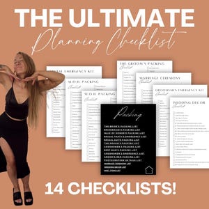 Wedding Packing Lists, Bride Packing List, Groom Packing List, Bridesmaid Packing List, Groomsmen Packing List, Emergency Kit Packing List