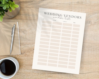Checkliste für die Hochzeitslieferanten, Kontaktformular für Hochzeitslieferanten, Hochzeitsplaner, DIY Hochzeitsplaner, Organisation der Hochzeitslieferanten, Day of Planner