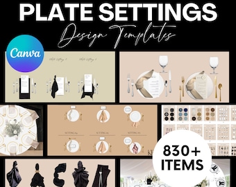 Plantillas De Diseño De Ajuste De Placas, Herramientas De Diseño, Diseñador De Bodas, Diseñador De Bodas Canva, Kit De Herramientas De Diseño Canva, Novia DIY, Novio DIY, Diseño