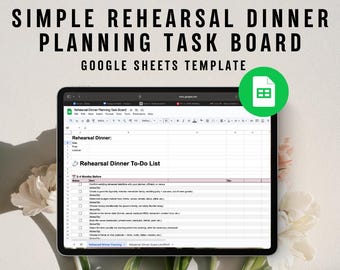 Planificador de cenas de ensayo con Google Sheets, planificador de cenas de ensayo y tablero de tareas para la planificación de cenas de ensayo.