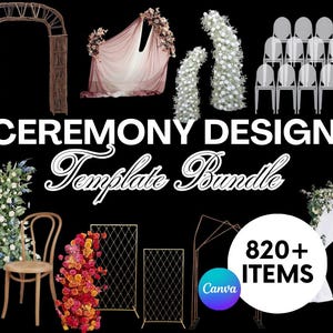 結婚式のビジュアル モックアップ | 式典デザイン テンプレート バンドル | 結婚式のデザイン テンプレート | 結婚式の装飾モックアップ テンプレート | Canva デザイン