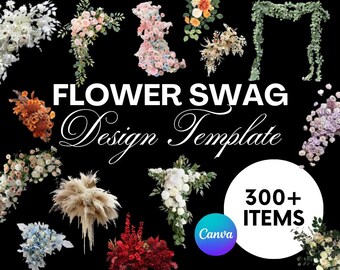 Plantilla de diseño de guirnalda de flores, flores de arco de boda, maquetas de flores de arco, herramienta de maqueta de boda, decoración de boda, flores de boda, arco de boda