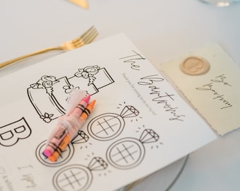 Hoja de actividades para niños Bodas, Cosas de boda para niños, Imprimibles de boda, Plantilla de boda, Página para colorear de boda, Plantilla Canva, Bodas