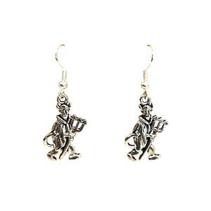 Pendientes de gancho de diablo de plata .925 para Halloween #2029