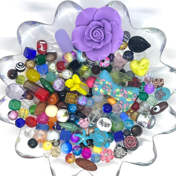 Approx 150pcs Beads for Jewelry Making Bead Soup - Primarily Unique Beads #17735