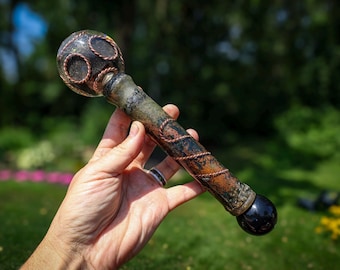 Orgonite Crystal Tensor Ring Wand: Copper Spiritual Tool