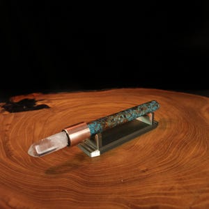 Copper Orgonite Crystal Wand: Natural Patina, Removable Top