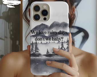 SOUS LICENCE Coque de téléphone Ravenhood We Love Rainy Days Don't We Baby Triple Falls Romance Coque de téléphone Bookish pour iPhone Amoureux des livres The Ravenhood