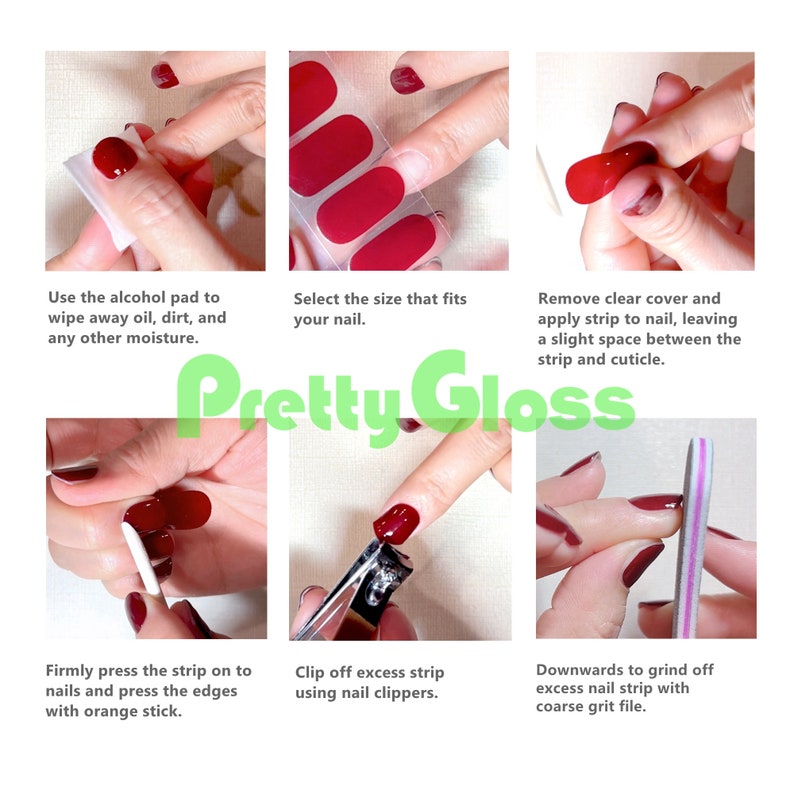 Gel Nail Wraps Chrome Gold Glitter Sequin Transparent Design 20 Strips ...