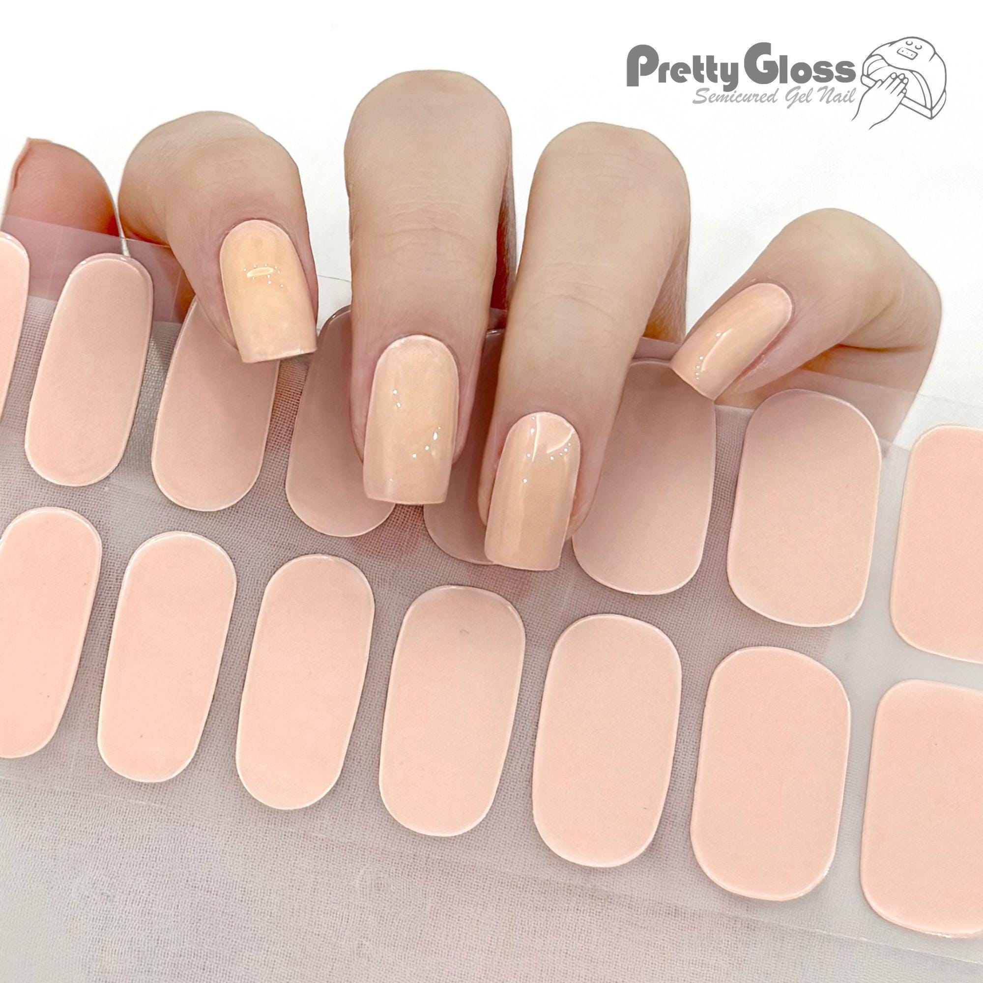 Glossy nude nails - Etsy 日本