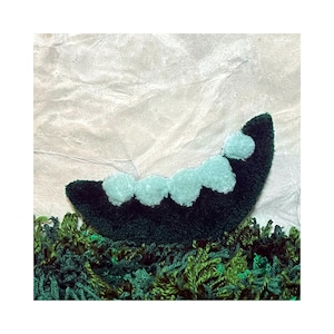 Arte de fibra de vaina de guisante verde / Microalfombra colgante de pared hecha a mano