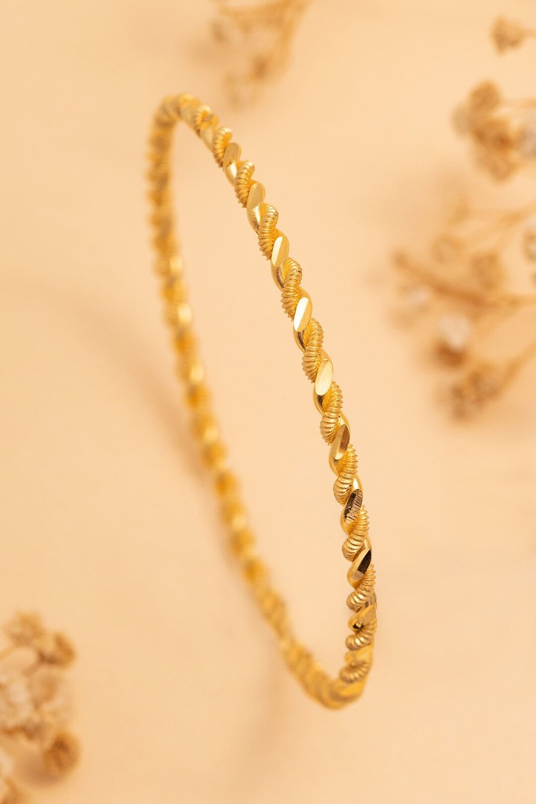 22 Carat Burmese Gold Plated Silver Bracelet 2.3 Mm Thickness Etsy