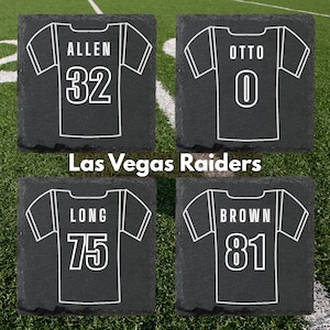 NFL Legends Slate Coasters Set Laser Engraved Football Gift Iconic Players Set Of 4 for Him Sports Fan Bar Decor Greatest of All Time #3