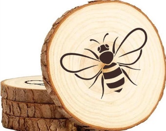 Bee Wooden Coaster Set gift insect bug