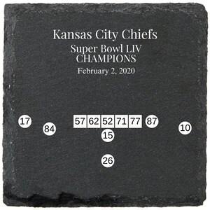 kansas city chiefs super bowl liv champs slate coaster