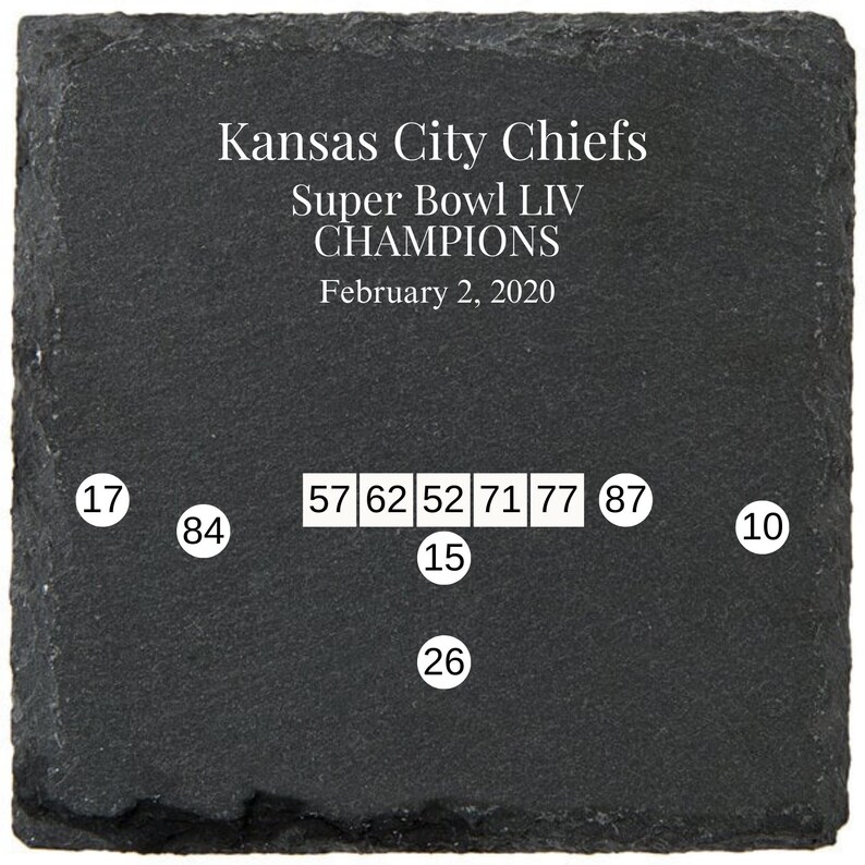 kansas city chiefs super bowl liv champs slate coaster