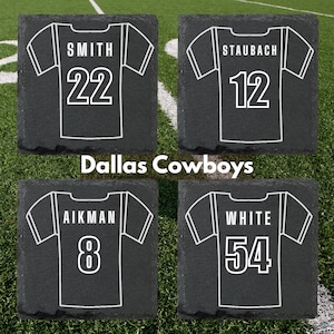 NFL Legends Slate Coasters Set Laser Engraved Football Gift Iconic Players Set Of 4 for Him Sports Fan Bar Decor Greatest of All Time #2